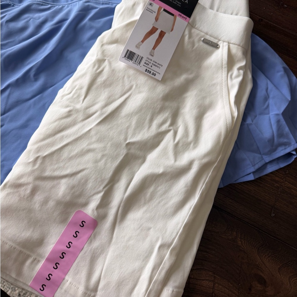 Rafaella White Skort with Silver Accent